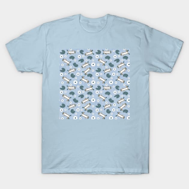 Otterly Calm Pattern Pale Blue T-Shirt by so_celia